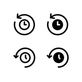 Modern History and Recent Icons Solid and Line for Dashboard and Interface vector