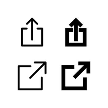 compartir y enlace icono colección para aplicación y web ui diseño vector