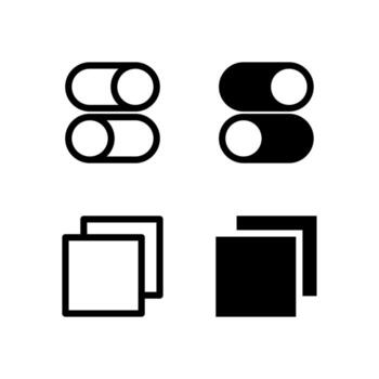 Modern Switch and Tab Line and Solid Icon Set for UI and App Design vector