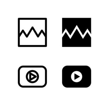 Modern Image and Media Player Icons Solid and Line for Dashboard and Interface vector