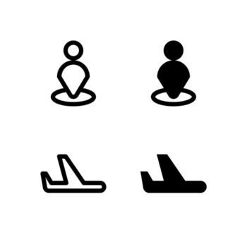 UI Nearby and Airplane Mode Line and Solid Icons for Tools and System vector