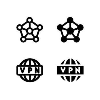 Creative Network and VPN Icon Set for Modern Interface and UX Design vector