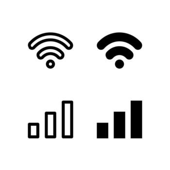 Creative Wifi and Signal Icon Set for Modern Interface and UX Design vector