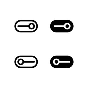 Toggle On and Toggle Off Icons Solid and Line for Dashboard and Interface Projects vector