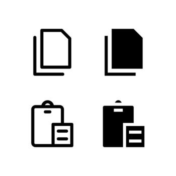 UI Copy and Paste Icon Collection Line and Solid for App Design vector
