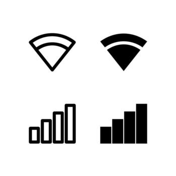 Wifi and Signal Icon Collection for App and Web UI Design vector