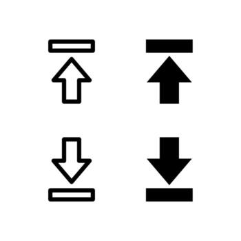 Upload and Download Line and Solid Icons for Control and Tools vector