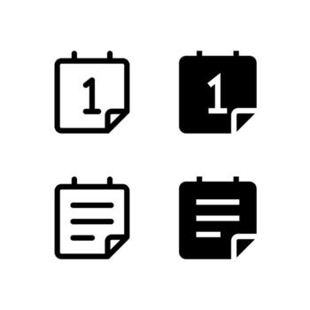 fecha y calendario línea y sólido íconos para controlar y herramientas vector