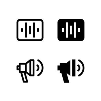 Voice and Speaker Line and Solid Icons for Control and Tools vector