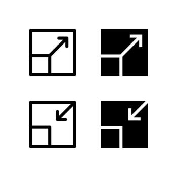 Creative Fullscreen and Exit Fullscreen Icon Set for Modern Interface and UX Design vector