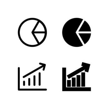 Chart Pie and Graph Icons Solid and Line for Dashboard and Interface Projects vector