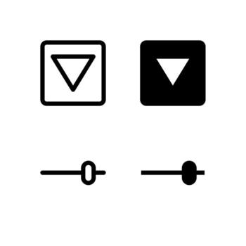 Modern Dropdown and Slider Line and Solid Icon Set for UI and App Design vector
