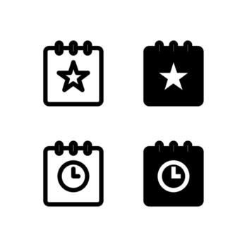 Event and Deadline Icons Solid and Line for Dashboard and Interface Projects vector