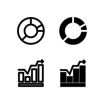 UI Chart Pie and Graph Icon Collection Line and Solid for App Design vector