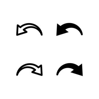 Modern Undo and Redo Line and Solid Icon Set for UI and App Design vector