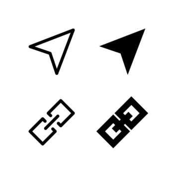 UI Share and Link Line and Solid Icons for Tools and System vector