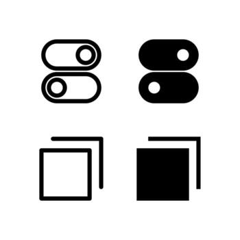 Switch and Tab Icons Solid and Line for Dashboard and Interface Projects vector