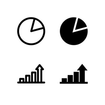 Modern Chart Pie and Graph Line and Solid Icon Set for UI and App Design vector
