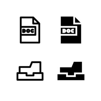 Document and Archive Line and Solid Icon Set for UI and App Design vector