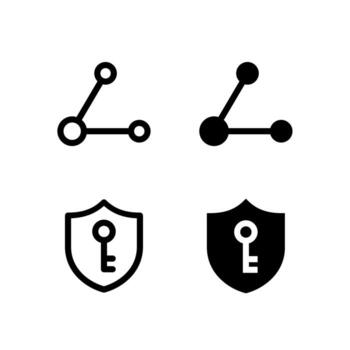 red y vpn icono colección para aplicación y web ui diseño vector