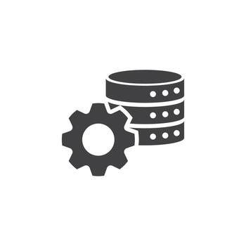 flat design icon of database system. vector