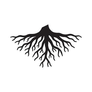 Converging root design symbolizing unity focus and strong direction vector