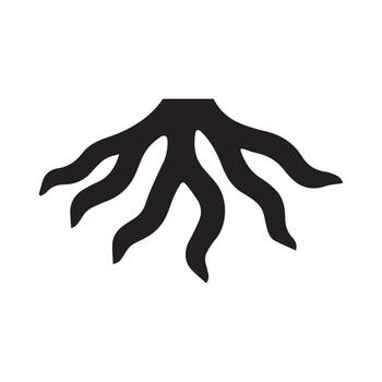 Teardrop shaped fibrous root showing earth emotion unity and life vector