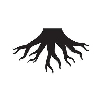 Curved root formation showing natural softness and subtle earth unity vector