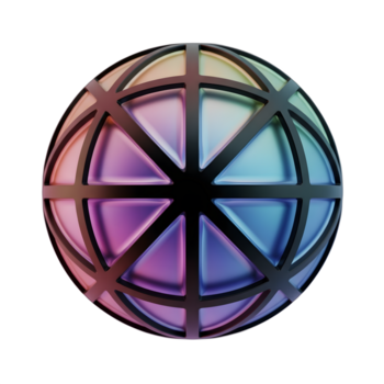 resumen vistoso geométrico esfera con triangular secciones en transparente antecedentes png