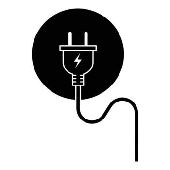 eléctrico enchufe icono con cable simbolizando energía y poder fuente vector
