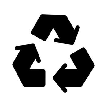 A simple filled icon of the classic Mobius loop recycle symbol. vector