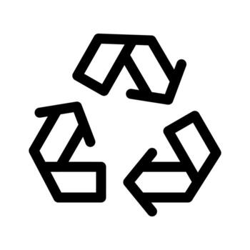 A simple line icon of the classic Mobius loop recycle symbol. vector