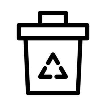 A simple line icon of a generic trash bin or waste container. vector