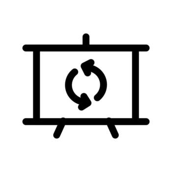 un sencillo línea icono de un grafico en un portapapeles, representando un reciclar presentación o informe. vector