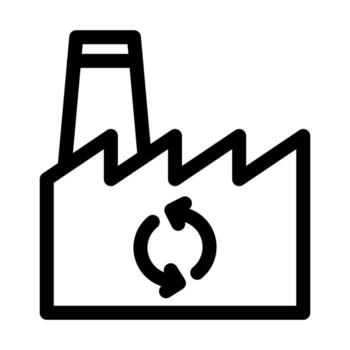 An outline icon of a map pin with a recycle symbol, marking a recycle location. vector