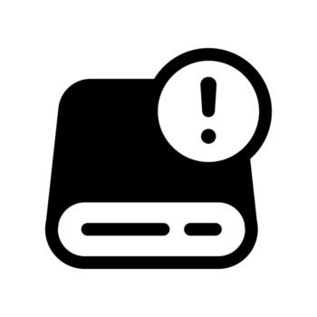 A filled graphic of a server with a cross, signifying a server error or connection failure. vector