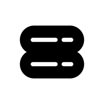 A filled graphic depicting two interconnected servers, representing a dual server setup. vector