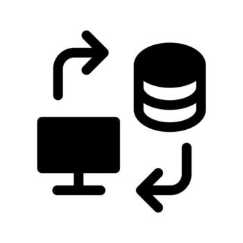 un sencillo lleno icono de apilado discos, representando un base de datos servidor o principal almacenamiento. vector