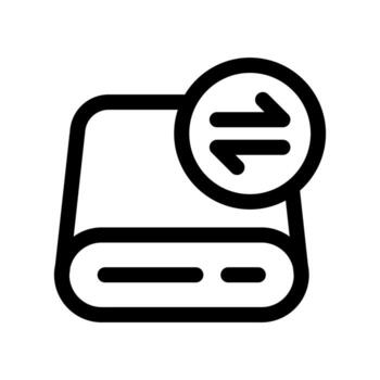 An outline icon of a folder with an error mark, indicating data transfer issue or alert. vector
