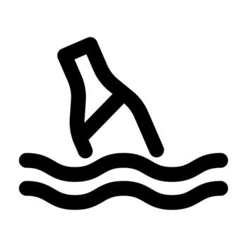 A line style icon of waste in the ocean, symbolizing sea pollution and environmental issue. vector
