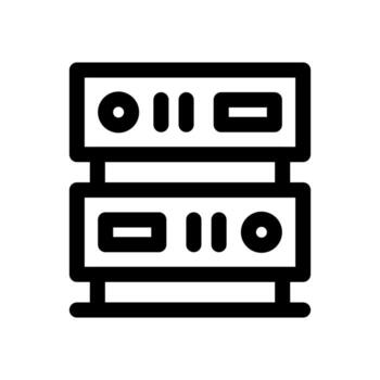 un lineal gráfico representando un servidor estante o datos centrar gabinete. vector