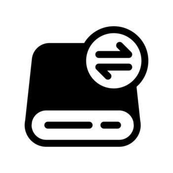 A solid icon of a folder with an error mark, indicating data transfer issue or alert. vector