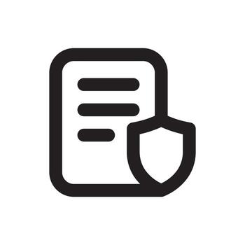 un línea estilo icono de un proteger con un documento simbolizando archivo seguridad o documento proteccion. vector