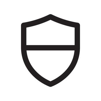 A line style icon of a shield with a blocked person symbolizing user restriction or privacy block. vector