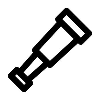 A line style icon of a device for viewing distant objects, symbolizing exploration. vector