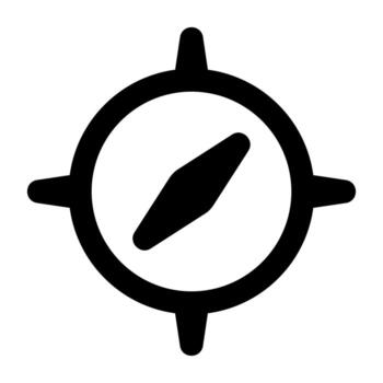 A line style icon of an instrument showing direction, symbolizing navigation. vector