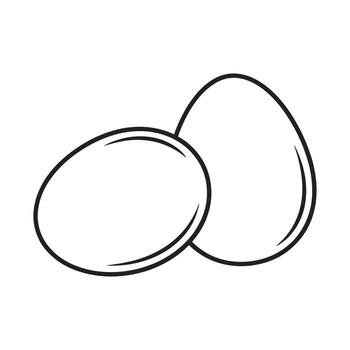 Simple line drawing of two eggs side by side vector