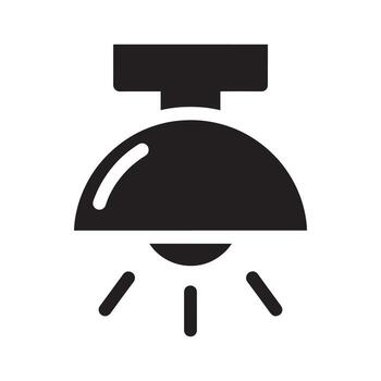 Modern dome ceiling light fixture with light rays icon vector
