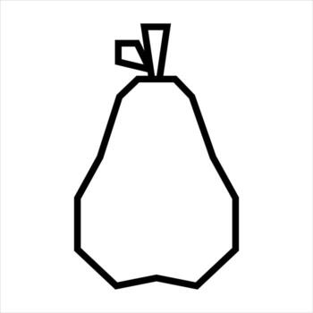 Pera contorno poligonal angular Fruta icono vector
