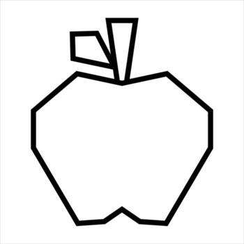 geométrico manzana contorno poligonal angular Fruta icono vector